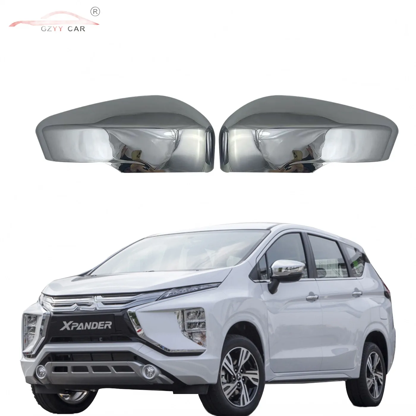 Chrome Exterior Rearview Mirror Cover Caps for Mitsubishi Xpander 2016-2020