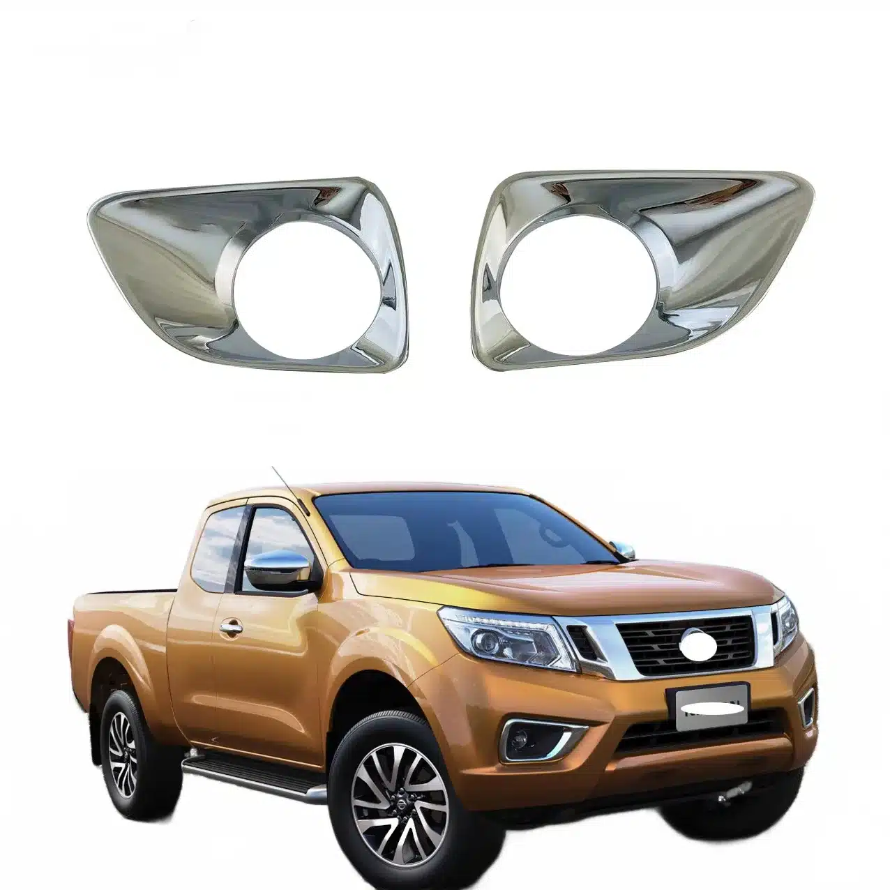 Chrome Fog Light Cover Trim for Nissan Navara NP300 Frontier High-Quality ABS Exterior Decoration
