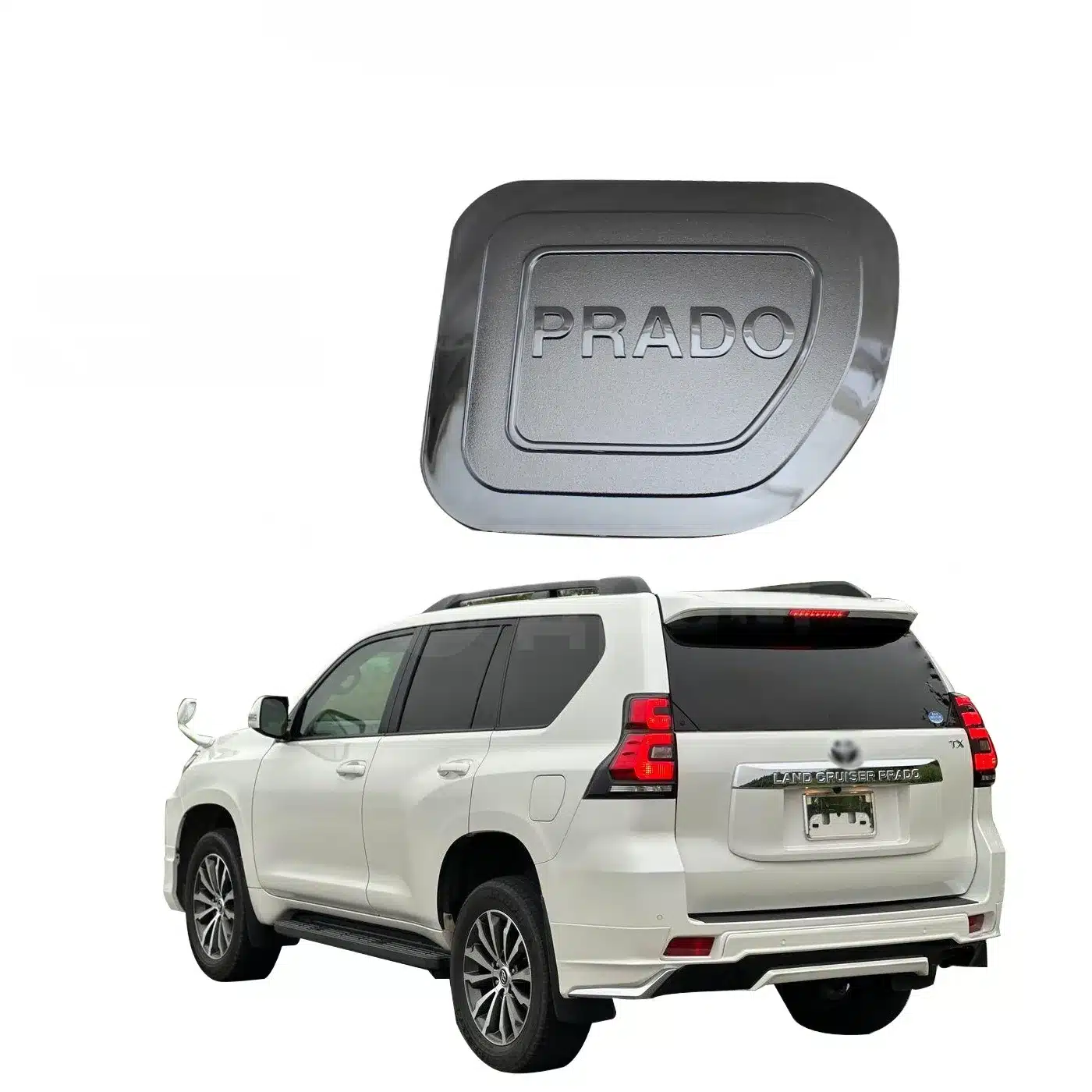 Fuel Tank Gas Cap Cover Trim Compatible with Toyota Land Cruiser Prado FJ150 2010-2019