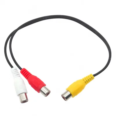 25cm RCA Splitter Cable 1 Female to 2 Female RCA Y-Adapter Video and Audio Extension Cord 25cm RCA Splitter Cable 1 Female to 2 Female RCA Y-Adapter Video and Audio Extension Cord