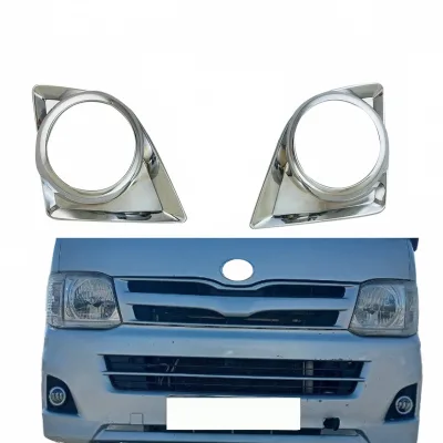 Front Fog Light Cover Chrome Trim Bezels for Toyota Hiace 2011-2015 200 Series