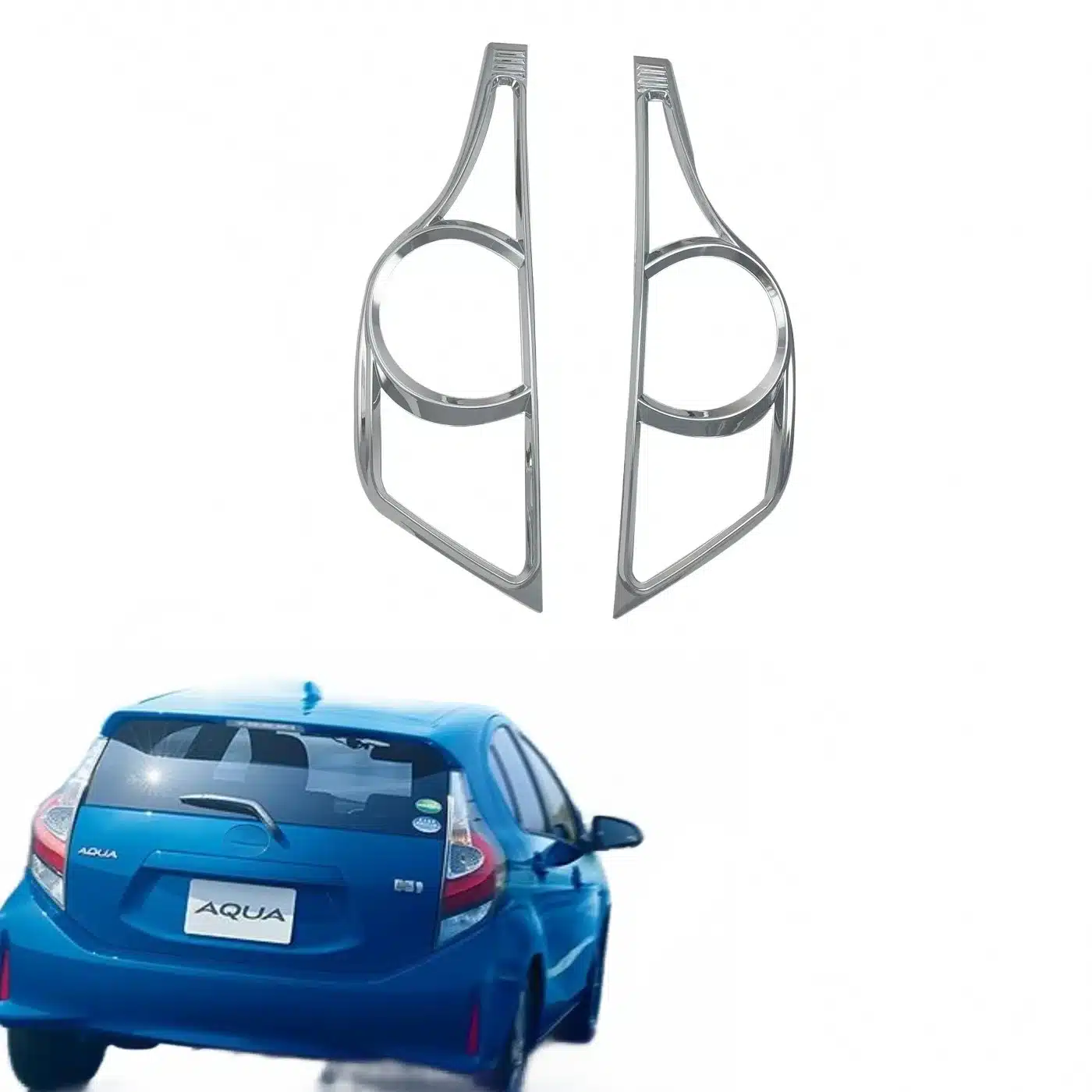 Chrome Rear Taillight Frame Cover Trim Decor for Toyota Prius Alpha/V/AQUA 2012-2019