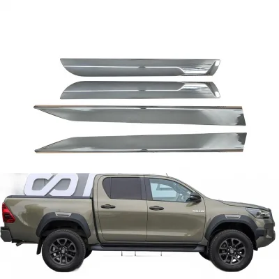 Matte Black Side Door Body Cladding Streamer Strips for Toyota Hilux Revo 2016-2025
