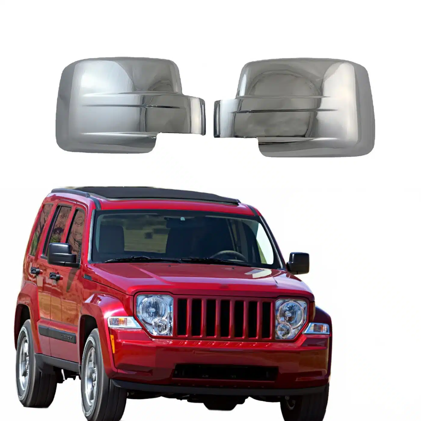 Side View Mirror Covers Chrome Plated Rearview Mirror Cap Overlays for Jeep Liberty 2008-2012, Dodge Nitro 2007-2011