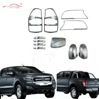 Rear Tail Light Cover Trim Set, ABS Chrome Exterior Decoration for Ford Ranger 2016 Rear Tail Light Cover Trim Set, ABS Chrome Exterior Decoration for Ford Ranger 2016