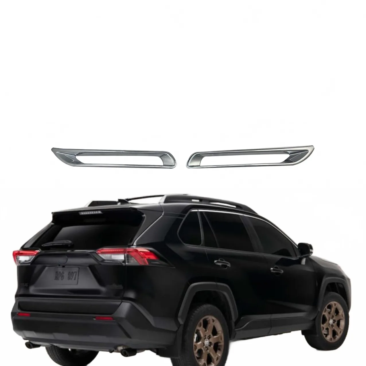 Rear Fog Light Cover Trim for 2020-2023 RAV4, Chrome Tail Fog Lamp Frame Guard Exterior Decor, 2 Pieces