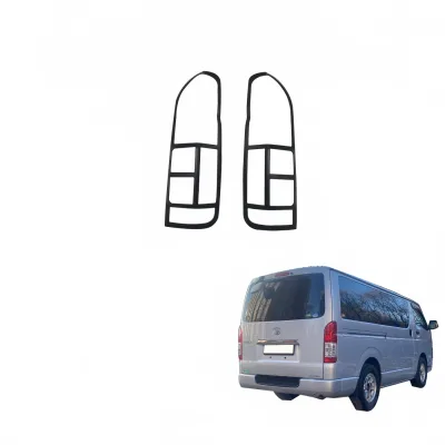 Rear Tail Light Covers Matte Black Trim Frames for Toyota HIACE 2016 Exterior Decorative Protection