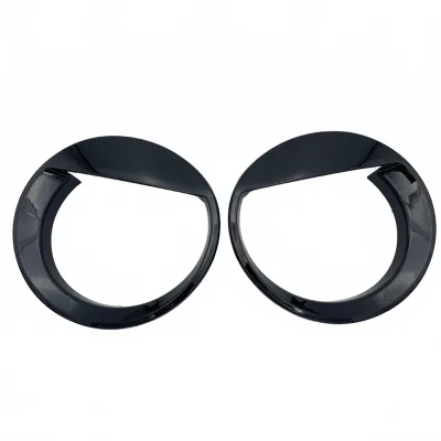 Matte Black Angry Bird Style Headlight Bezel Trim Rings Pair for Jeep Wrangler JK JKU 2007-2018