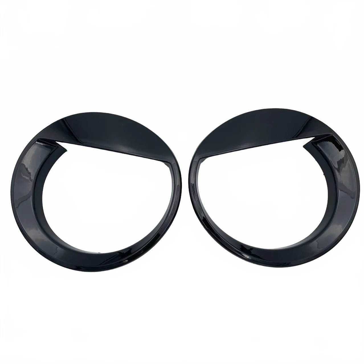 Matte Black Angry Bird Style Headlight Bezel Trim Rings Pair for Jeep Wrangler JK JKU 2007-2018