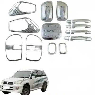 Chrome Exterior Side Rearview Mirror Covers with Integrated LED Signal Lights for Toyota RAV4 2001-2004 Chrome Exterior Side Rearview Mirror Covers with Integrated LED Signal Lights for Toyota RAV4 2001-2004