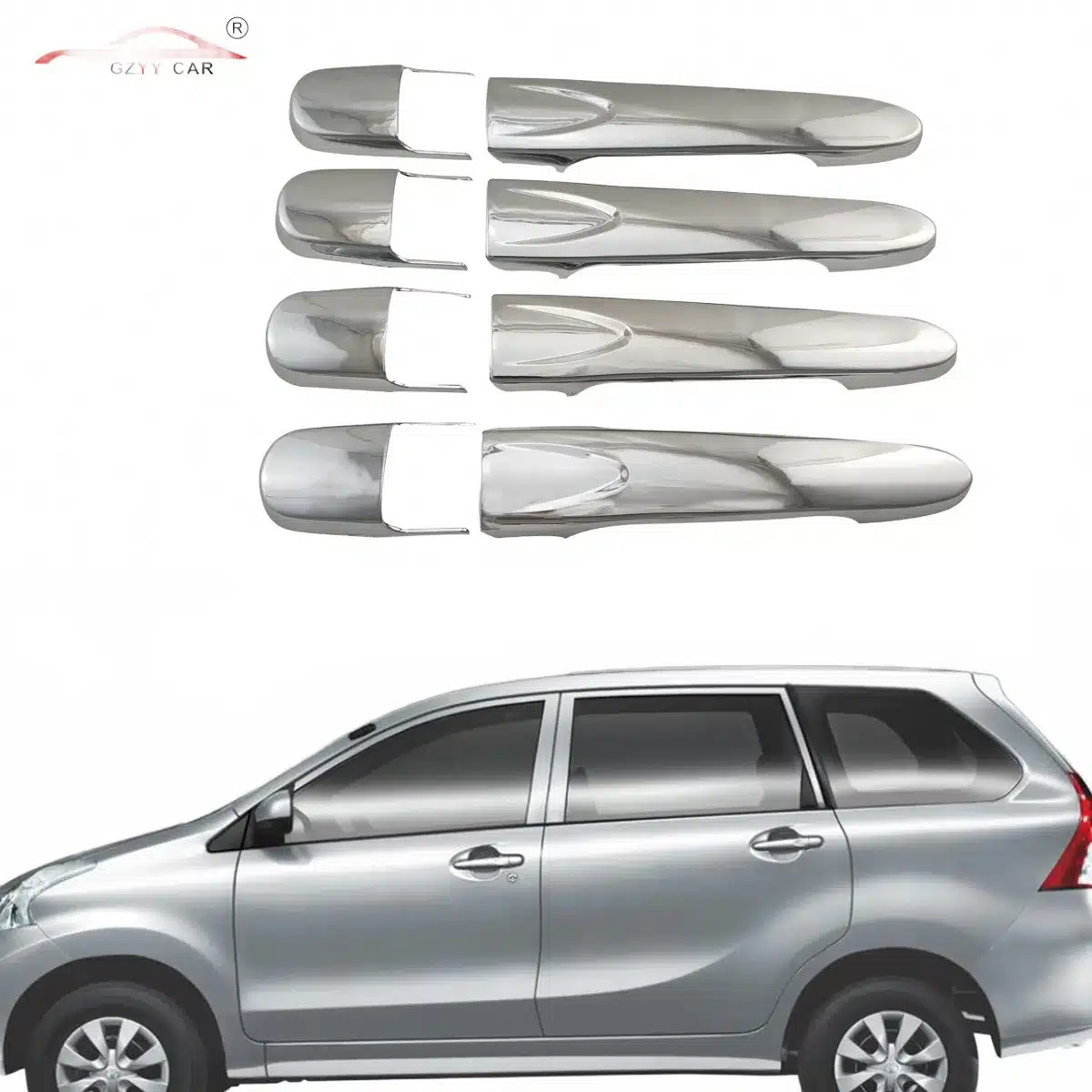 Chrome Exterior Door Handle Cover Trim for Toyota Avanza 2012, High-Quality Plated Decorative Protective Accents