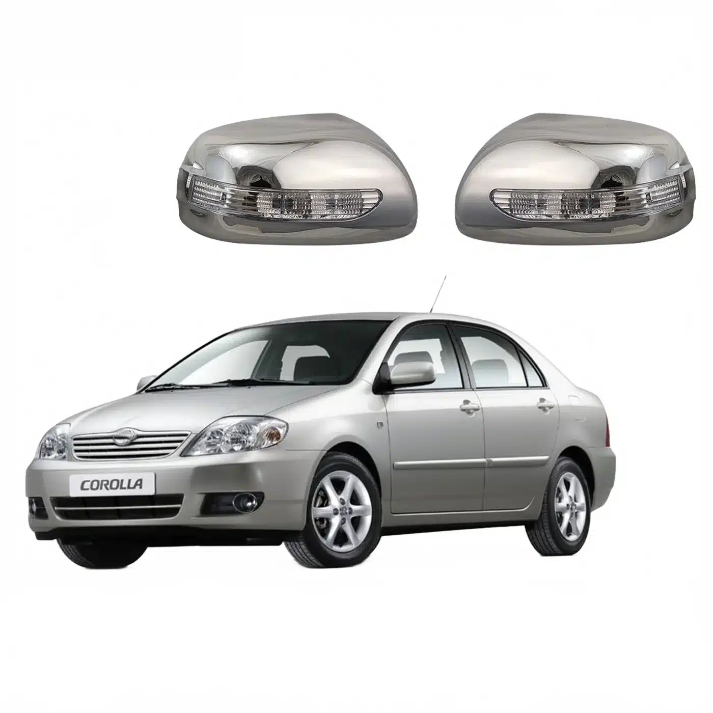 Side Mirror Cover with LED Turn Signal Lights for Toyota Corolla 2005-2007 Wing Mirror Caps Side Rearview Mirror Housing