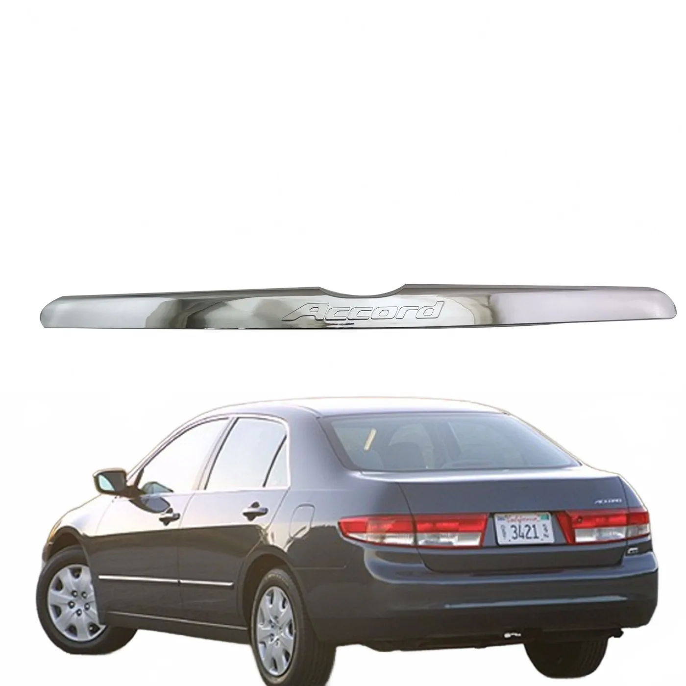 Rear Trunk Lid Accent Trim with Chrome Finish for 2003 Honda Accord 2.4L Exterior Modification Decoration