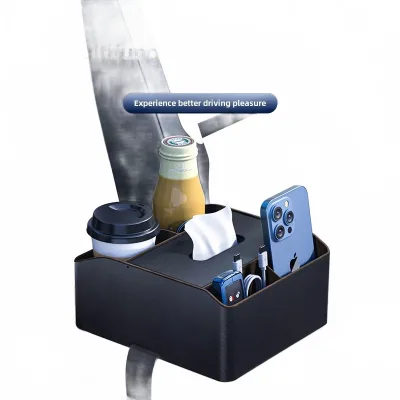 Universal Car Armrest Storage Box with Foldable Cup Holders and Tissue Box Organizer Universal Car Armrest Storage Box with Foldable Cup Holders and Tissue Box Organizer