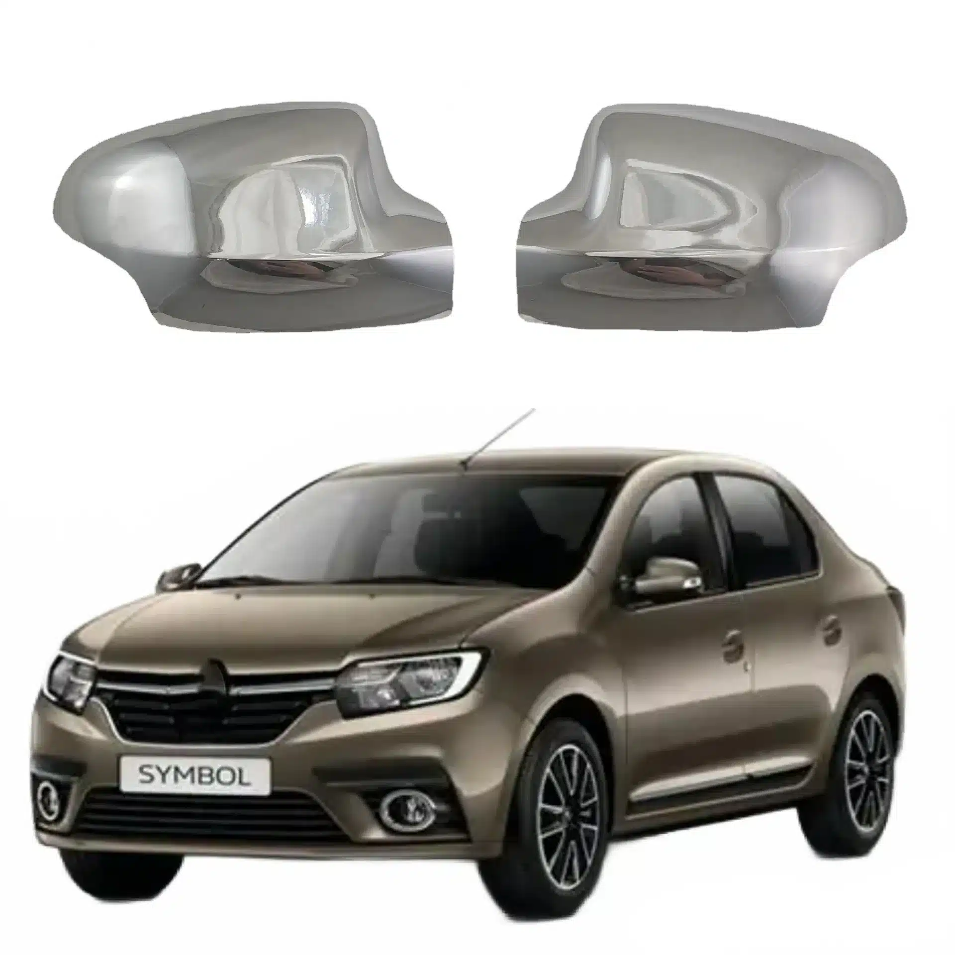 Rearview Mirror Cover Caps for Renault Symbol, ABS Exterior Side Rear Mirror Housing Protector, Pair
