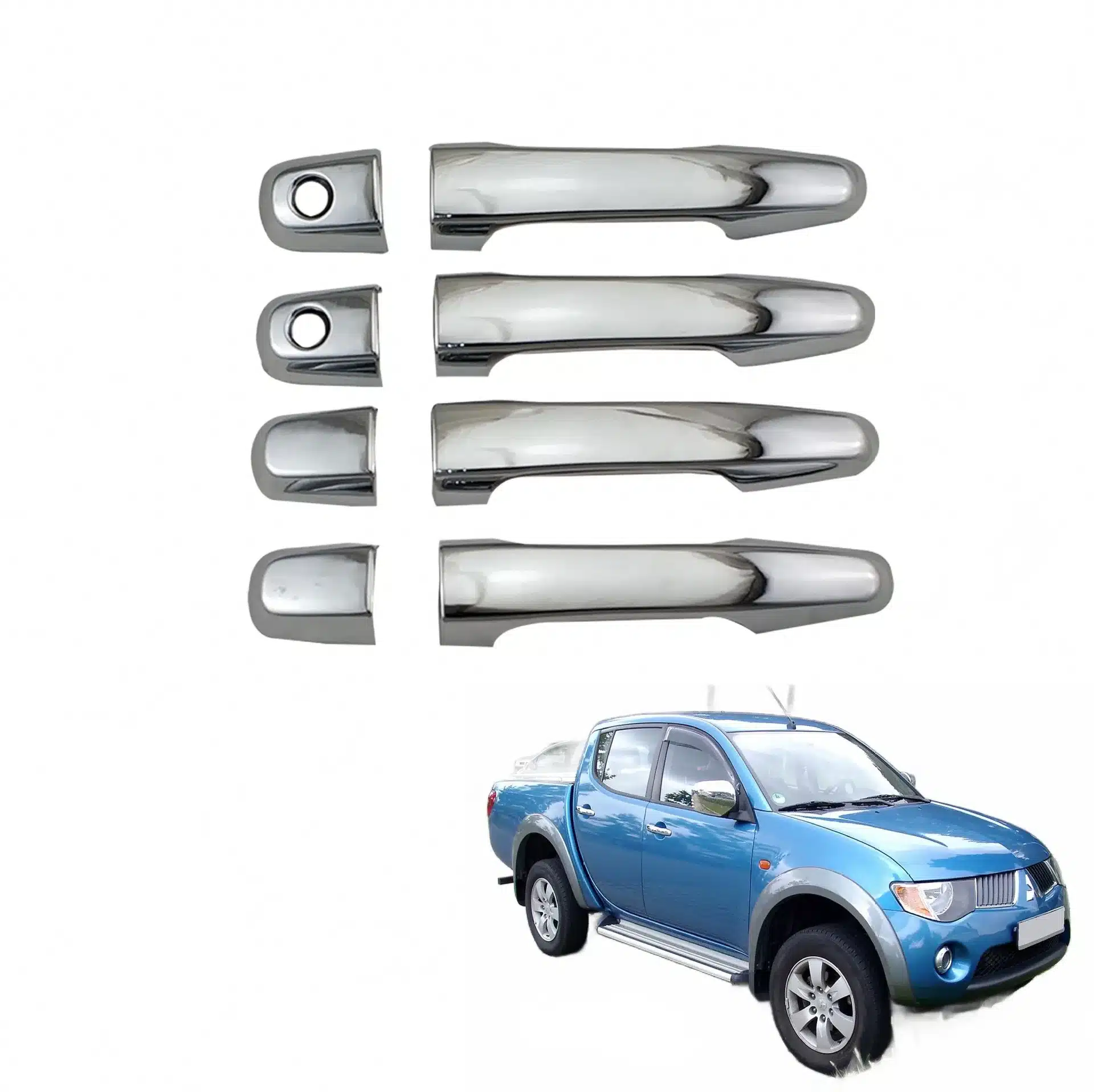 Exterior Door Handle Cover Set ABS Chrome Trim for Mitsubishi L200 Triton Pajero 2005-2014