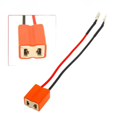 H7 Headlight Sockets Wire Harness with High Temperature Resistant Ceramic Plug and Male Spade Connectors H7 Headlight Sockets Wire Harness with High Temperature Resistant Ceramic Plug and Male Spade Connectors
