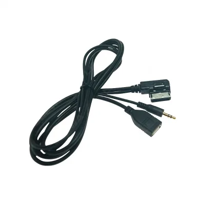 Car Media Interface MMI 3.5mm AUX Audio Male Cable with USB Charging Port Compatible for Mercedes-Benz Car Media Interface MMI 3.5mm AUX Audio Male Cable with USB Charging Port Compatible for Mercedes-Benz