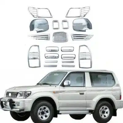 Chrome Exterior Trim Kit for Toyota Prado FJ90 1997-2002, Premium ABS Protective Accessory Set Chrome Exterior Trim Kit for Toyota Prado FJ90 1997-2002, Premium ABS Protective Accessory Set