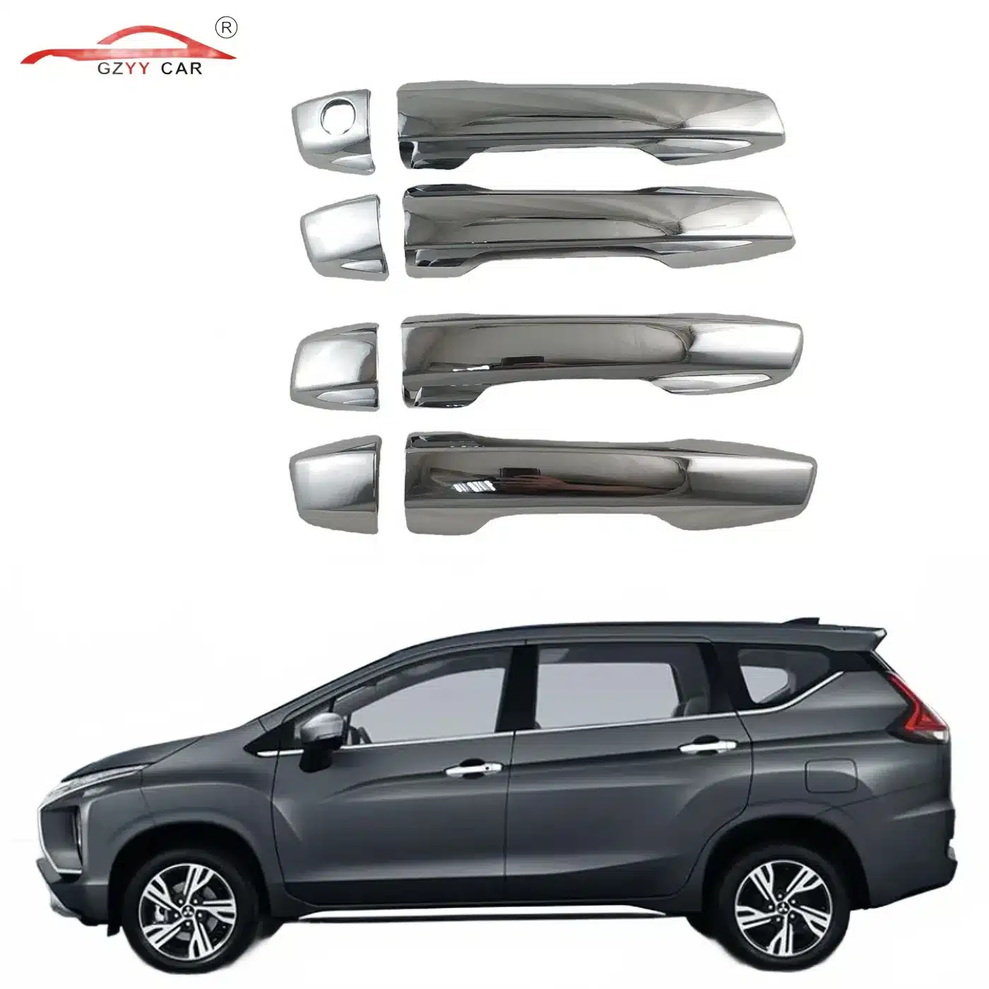 Chrome Exterior Door Handle Cover Trim for Mitsubishi Xpander 2016 ABS Protective Overlay