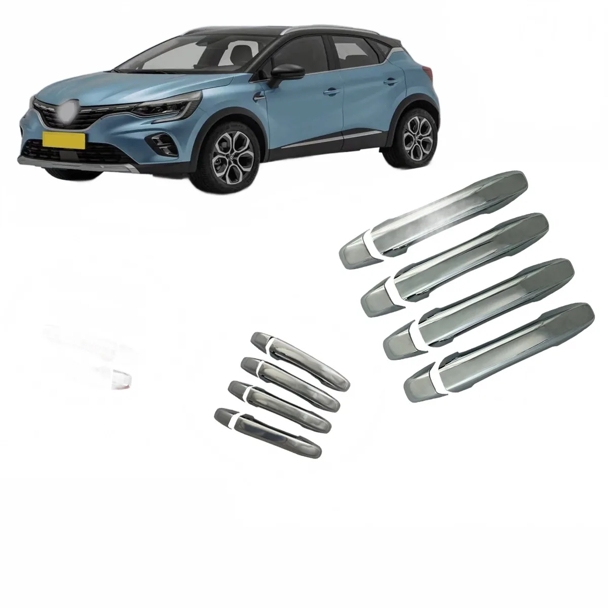 Chrome Exterior Door Handle Covers Electroplated Trim Set for Renault Captur 2020-2023