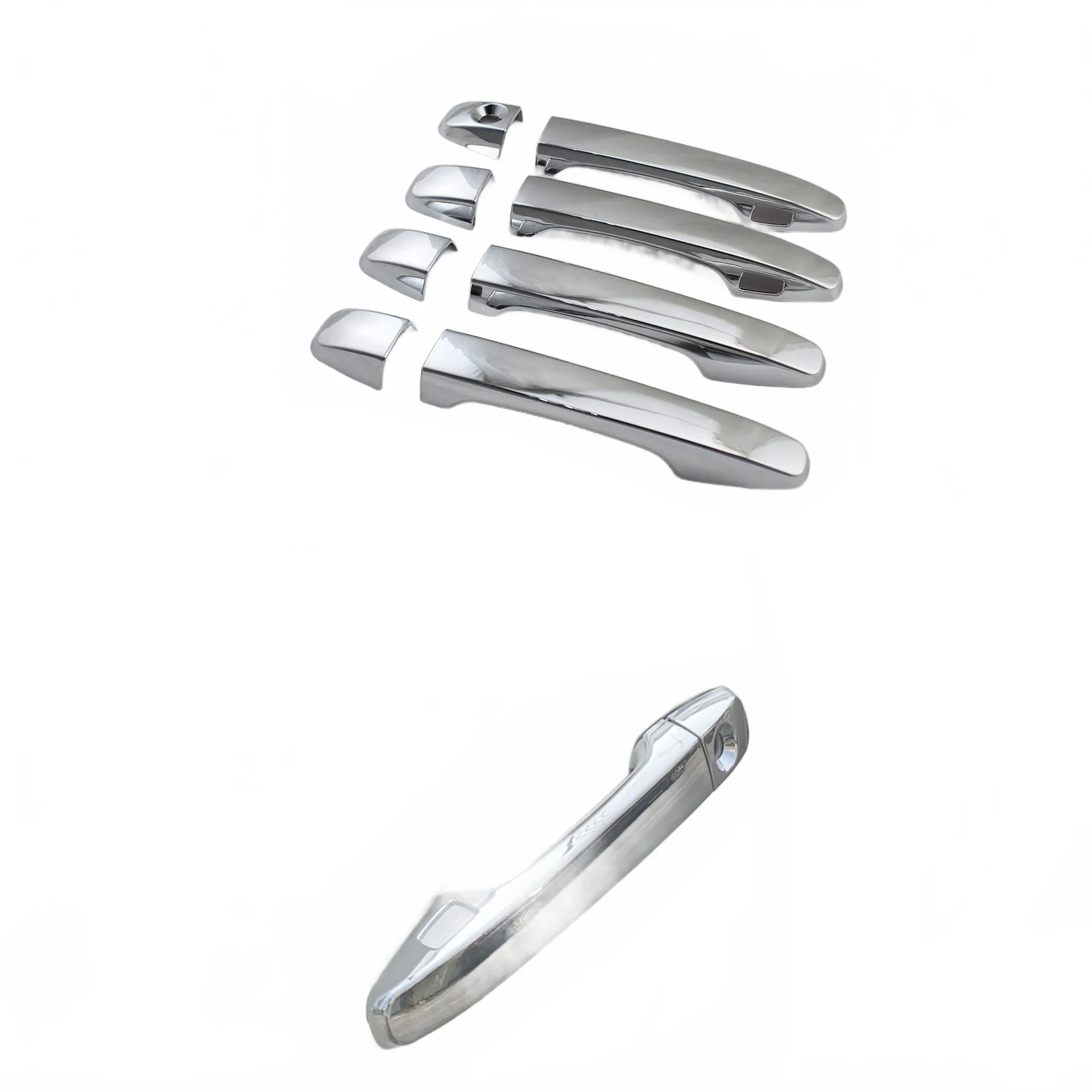 Outer Door Handle Cover Trim Kit Triple Chrome Plated Compatible with Mark X Prius 41 WISH 2010-2018