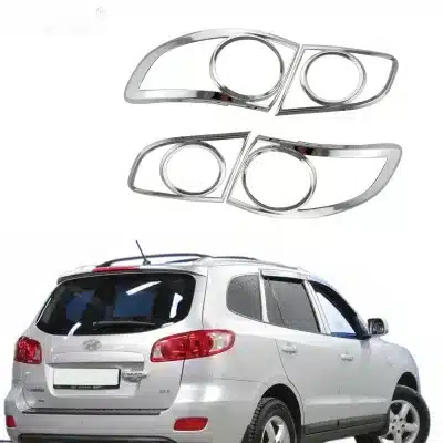 Chrome Rear Tail Light Guard Frame Cover Trims for Hyundai Santa Fe 2008 Chrome Rear Tail Light Guard Frame Cover Trims for Hyundai Santa Fe 2008