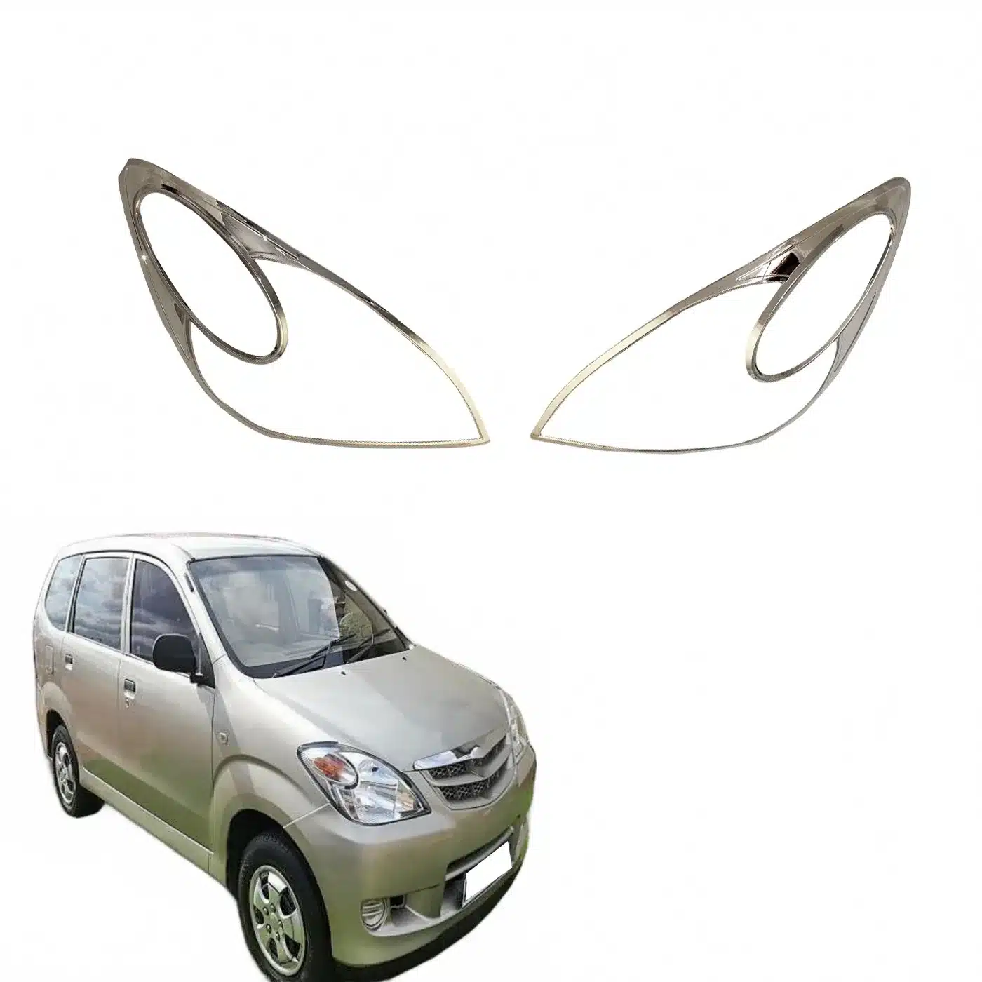 Front Headlight Frame Trim Cover ABS Chrome Finish for Toyota Avanza 2006