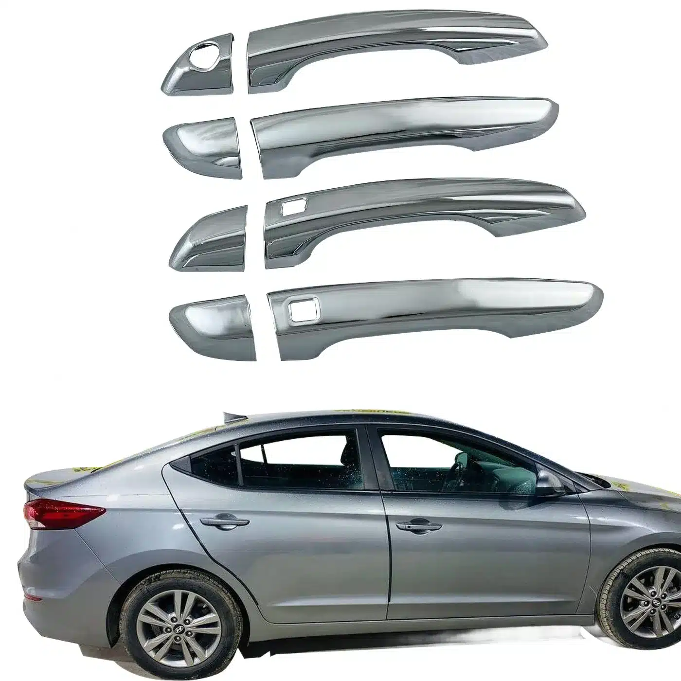 Chrome Plated ABS Door Handle Covers Trim Protection for Elantra 2016-2017
