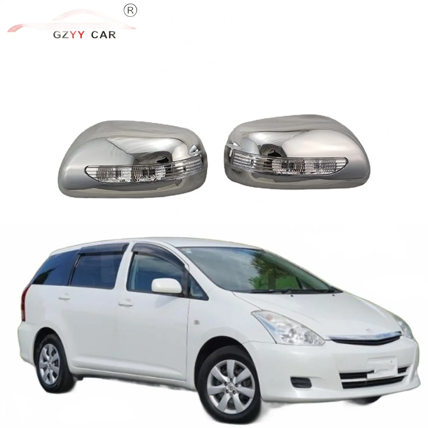 LED Power Side Rear View Mirror Assembly with Turn Signal Lamp for Toyota Wish 2003-2009