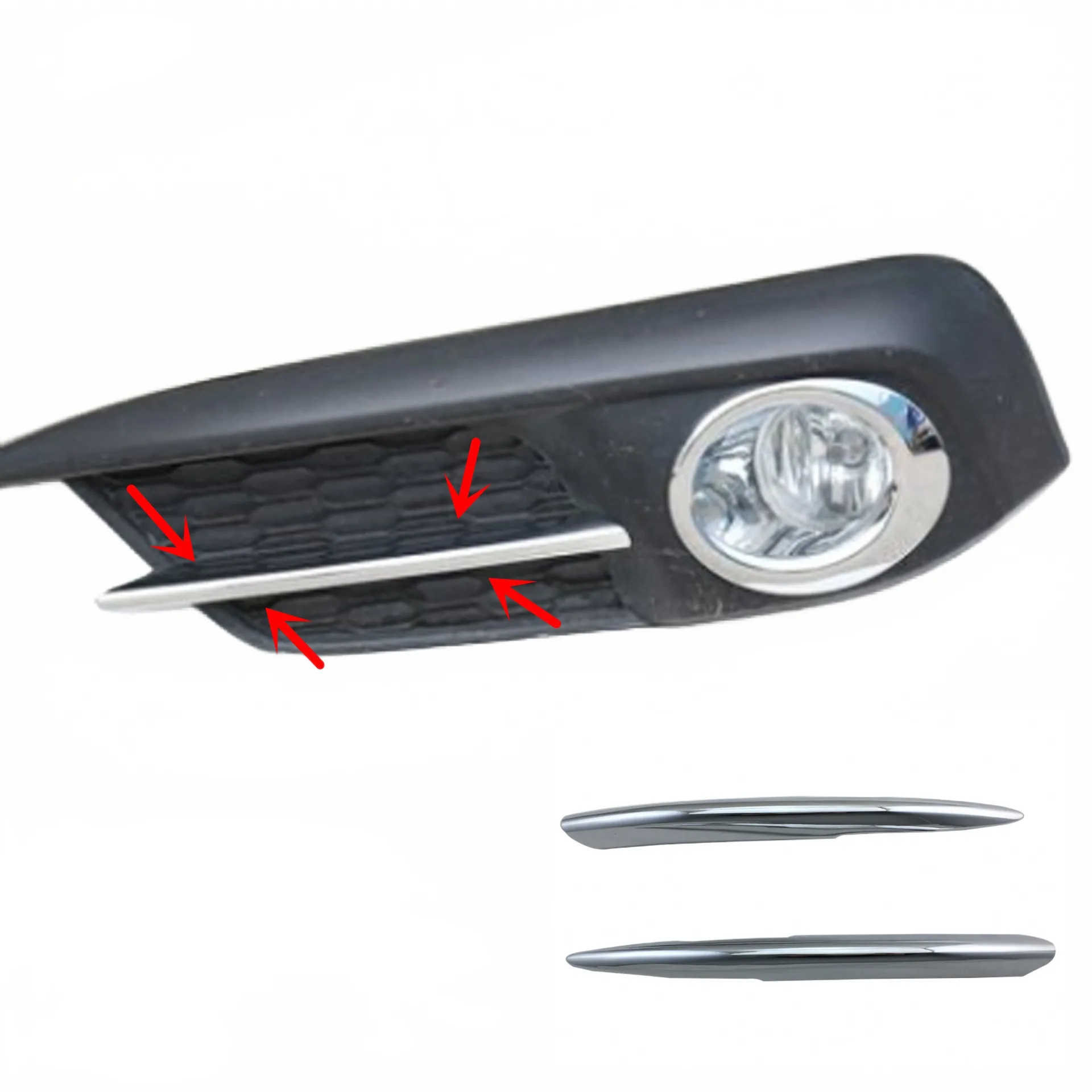 Front Fog Light Eyebrow Trim Kit ABS Chrome Cover Decoration for Honda Civic 2016