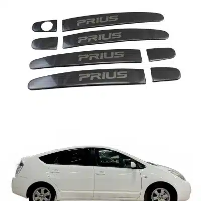 Black Stainless Steel Exterior Door Handle Covers with Logo Compatible for Toyota Prius 2005-2009 Black Stainless Steel Exterior Door Handle Covers with Logo Compatible for Toyota Prius 2005-2009