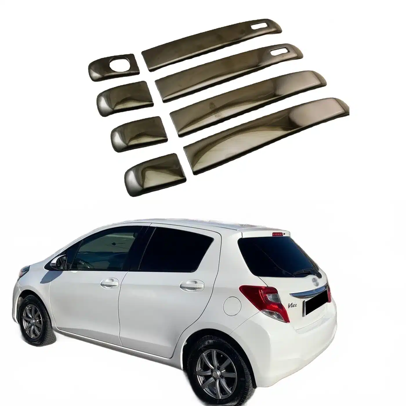 Chrome Exterior Door Handle Covers Trim for Toyota Vitz Yaris P13 2015-2020