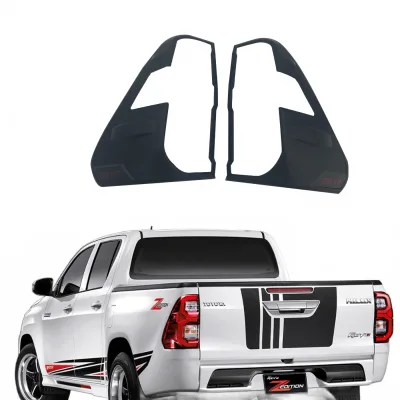 Rear Tail Light Covers Guards Matte Black Protection Trim Compatible with Toyota Hilux REVO 2021 Rear Tail Light Covers Guards Matte Black Protection Trim Compatible with Toyota Hilux REVO 2021