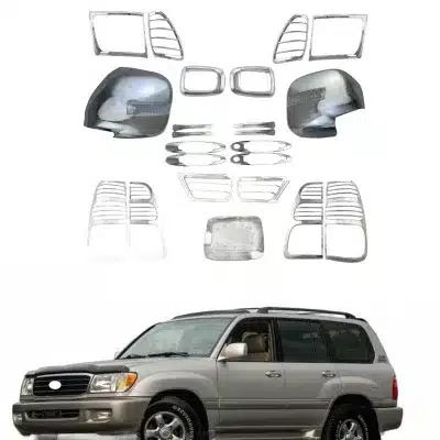 Chrome Exterior Trim Set for Toyota Land Cruiser FJ100 1998-2005, ABS Protective Accent Covers Chrome Exterior Trim Set for Toyota Land Cruiser FJ100 1998-2005, ABS Protective Accent Covers