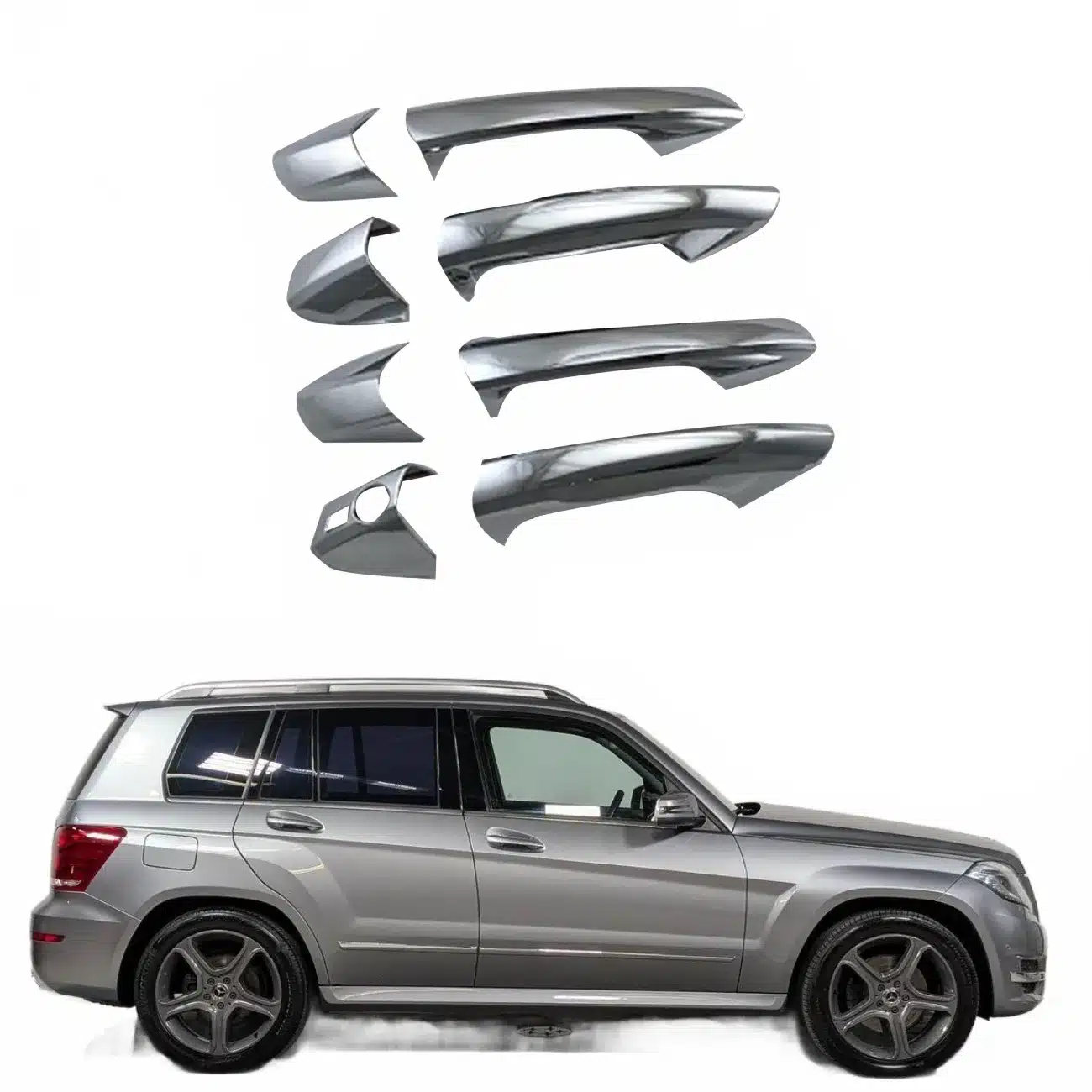 Interior Door Handle Kit for Mercedes-Benz GLA A B C E ML GLK GLE CLS W204 Chassis Titanium Finish