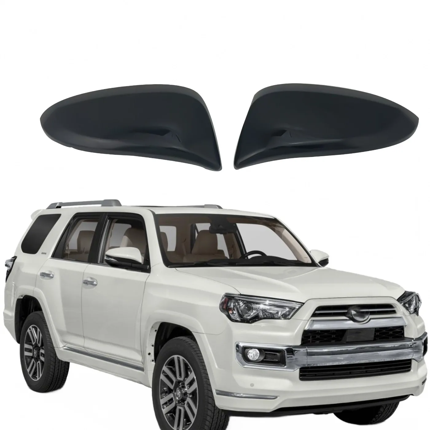 Side Mirror Cover Caps for Toyota 4Runner 2014-2021 Gloss Black Rear View Mirror Housing Protectors