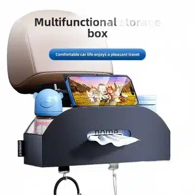 Universal Car Backseat Organizer, Multi-functional Interior Storage Box and Hanging Seat Protector