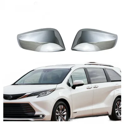 Side Mirror Cover Caps Chrome Plated Exterior Rearview Mirror Housing Protection for Toyota Sienna 2021-2024 Side Mirror Cover Caps Chrome Plated Exterior Rearview Mirror Housing Protection for Toyota Sienna 2021-2024