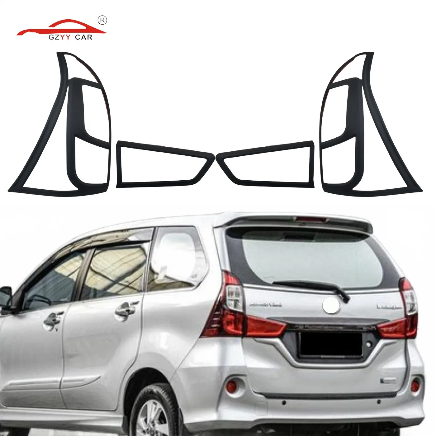 Rear Tail Light Cover Trim for Toyota Avanza 2016 ABS Chrome Black Exterior Guard Accessories