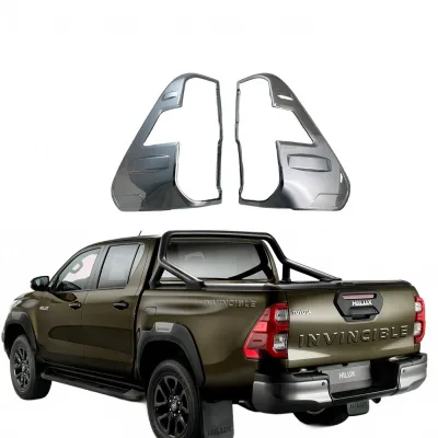 Rear Tail Light Covers for Toyota Hilux Revo 2021, Chrome Finish Lamp Guard Protectors (Left and Right Set)