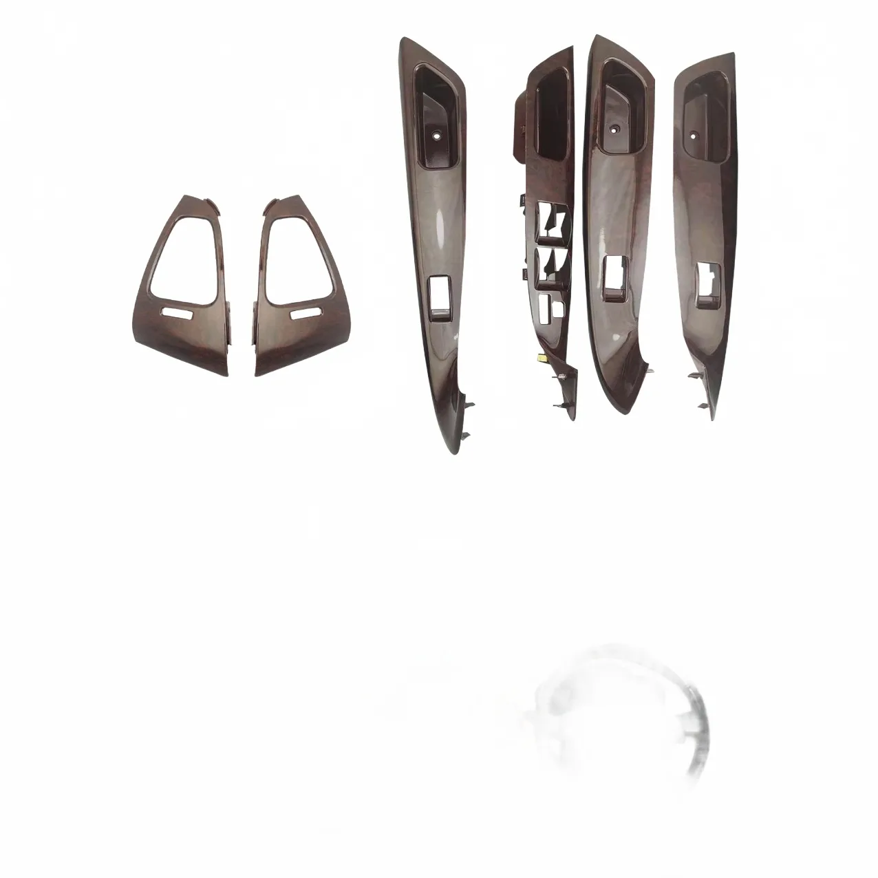 Interior Door Handle and Power Window Switch Panel Trim Set Wood Grain for Toyota Innova Kijang 2003-2012