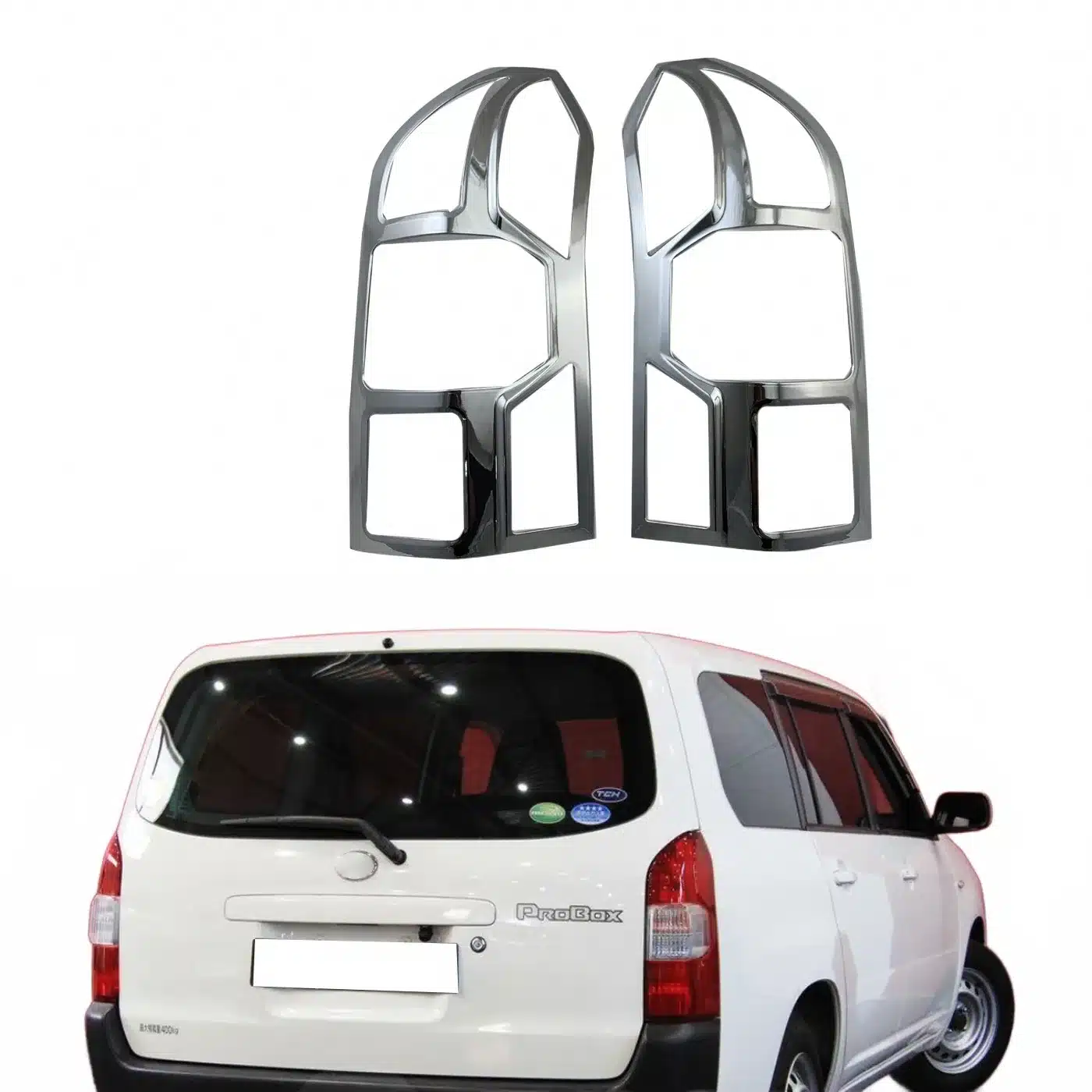 Chrome Rear Tail Light Covers Trim for Toyota Probox Succeed 2014-Present