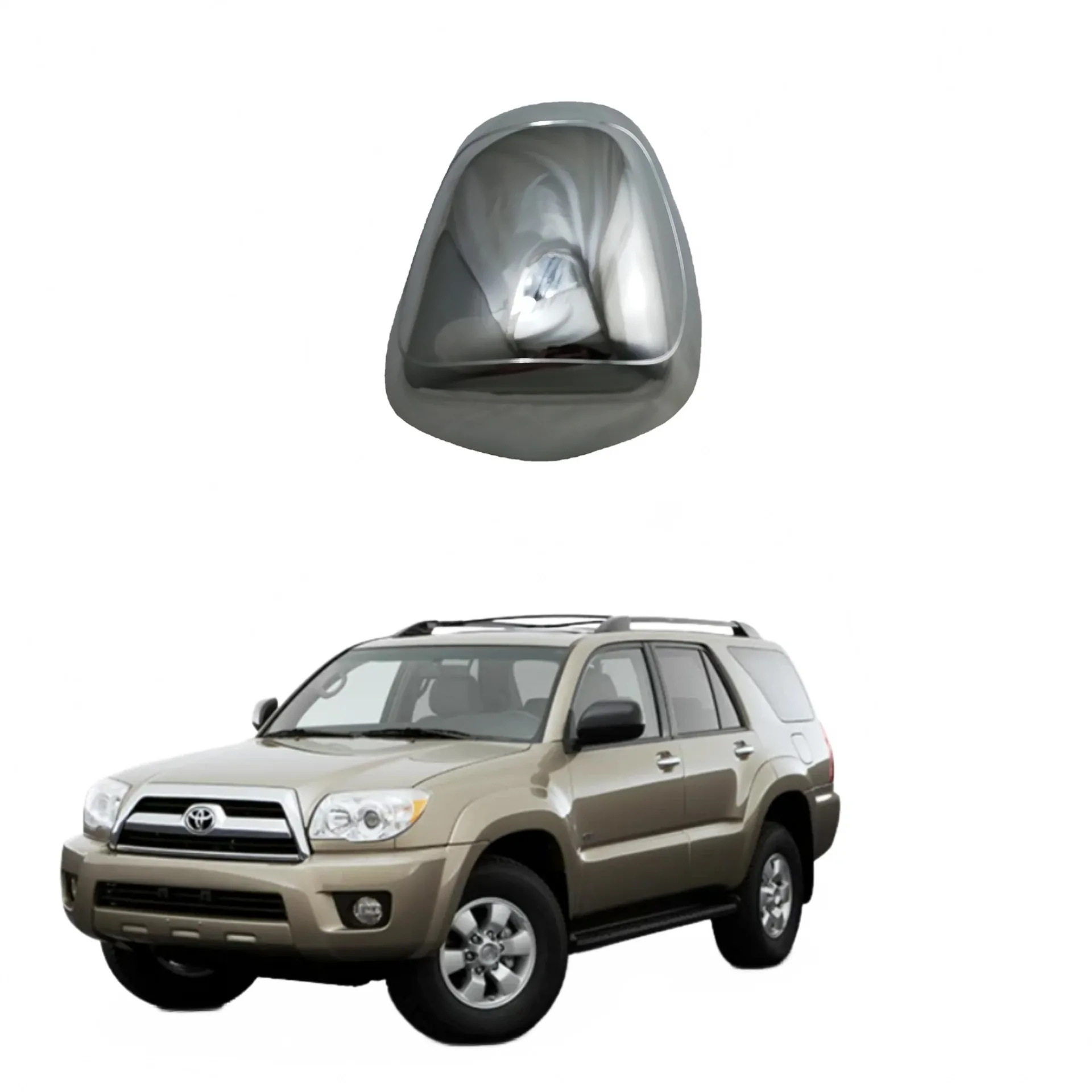 Chrome Fender Mirror Cover Cap Compatible for Toyota Hilux Vigo Land Cruiser FJ100 FJ120 4Runner Trim Decoration