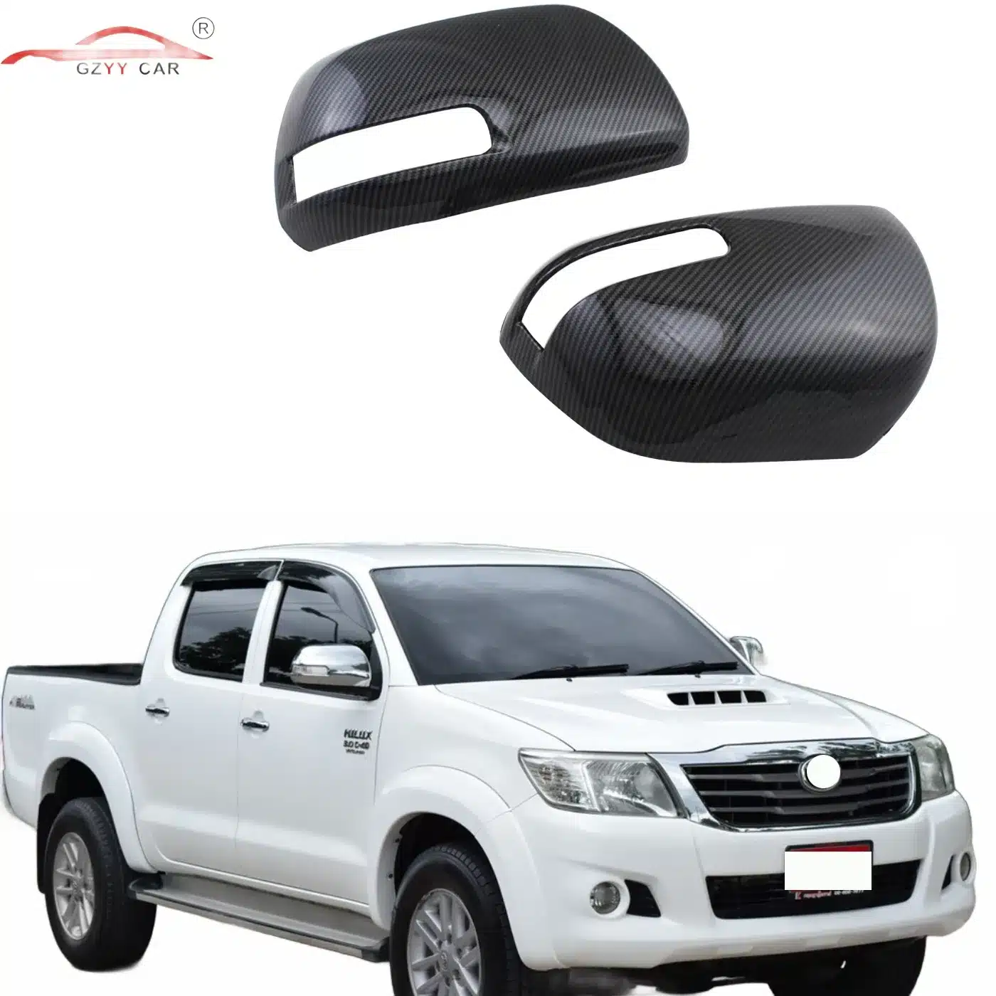 Rearview Side Mirror Covers Pair with Carbon Fiber Finish ABS Protective Shells for Sienna Previa 2010-2012