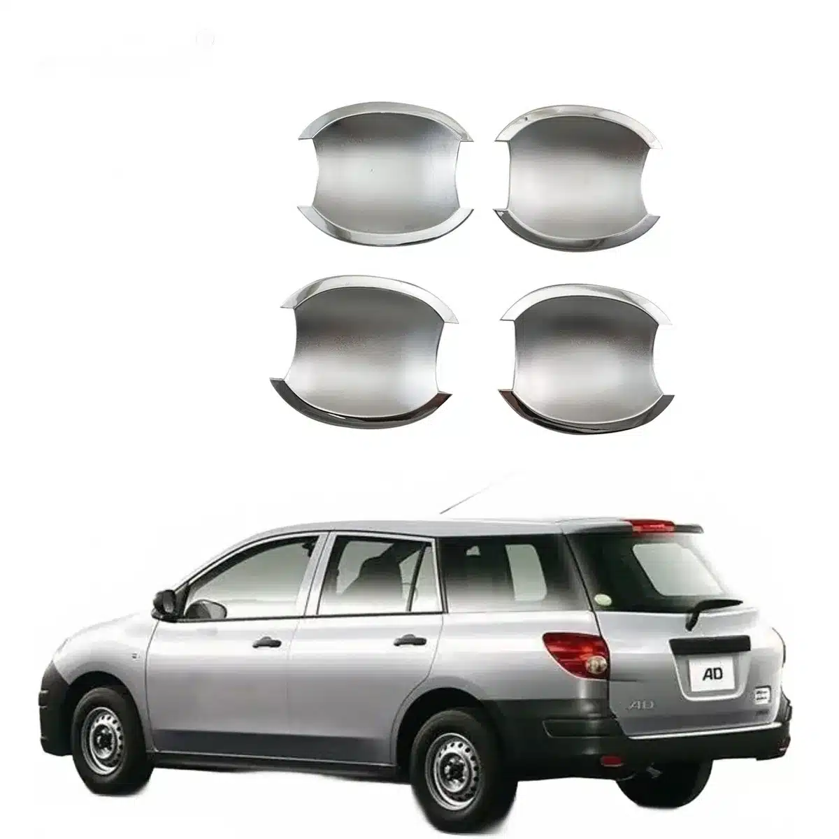 Chrome Exterior Door Handle Bowl Covers for Nissan AD VAN 2006+, Protective Trim Set