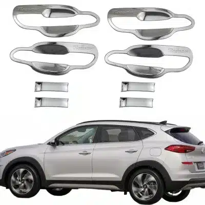 4pcs Chrome Exterior Door Handle Bowl Cover Trim ABS Protector for Hyundai Tucson 2016-2019 4pcs Chrome Exterior Door Handle Bowl Cover Trim ABS Protector for Hyundai Tucson 2016-2019