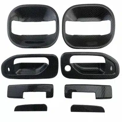 Carbon Fiber Style Outer Door Handle and Bowl Cover Trim Set for Nissan NV200 RHD Models Carbon Fiber Style Outer Door Handle and Bowl Cover Trim Set for Nissan NV200 RHD Models