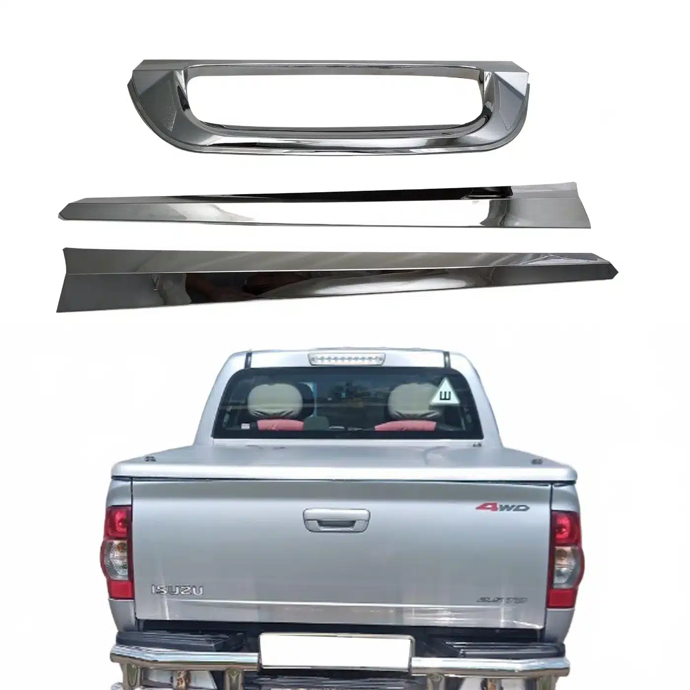 Chrome Exterior Rear Door Handle Bowl Cover Trim for Isuzu D-MAX 2012