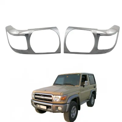 Front Headlight Cover Chrome Trim Bezel Frame Decor Compatible with Toyota Land Cruiser FJ70 Pickup SUV Front Headlight Cover Chrome Trim Bezel Frame Decor Compatible with Toyota Land Cruiser FJ70 Pickup SUV